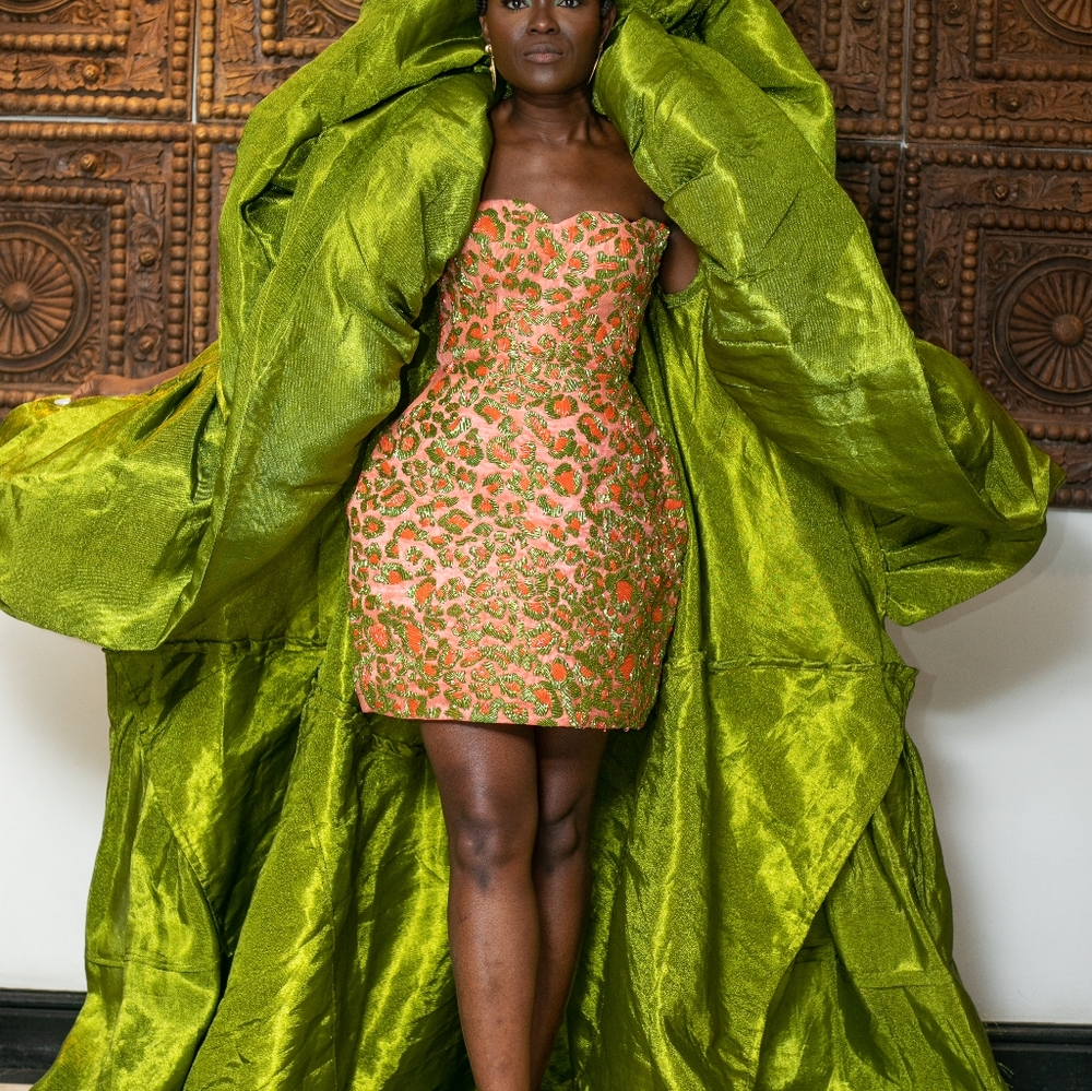 Handmade 2-pc Green and Orange - Picture 3 of 8